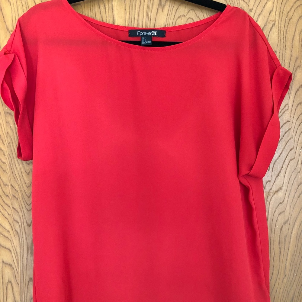 Forever 21 red chiffon top